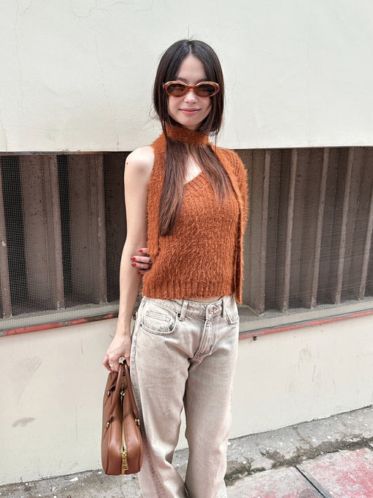 Blusa Corta de Imitación Mohair para Otoño e Invierno - Image 8