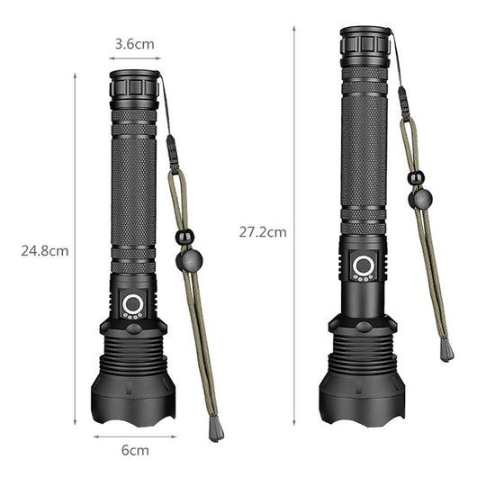 Linterna LED Telescópica XHP70 con Carga USB y Zoom Ajustable - Image 16