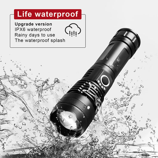 Linterna LED Telescópica XHP70 con Carga USB y Zoom Ajustable - Image 17