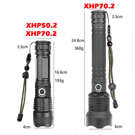 Linterna LED Telescópica XHP70 con Carga USB y Zoom Ajustable - Image 23