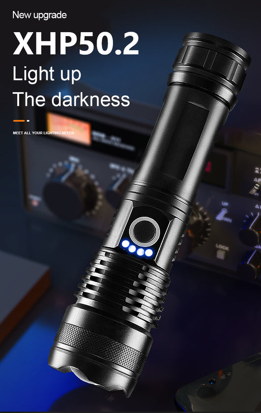 Linterna LED Telescópica XHP70 con Carga USB y Zoom Ajustable - Image 27