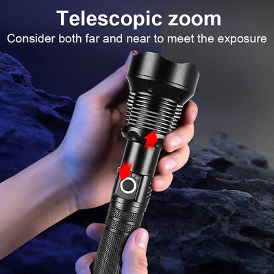Linterna LED Telescópica XHP70 con Carga USB y Zoom Ajustable - Image 28