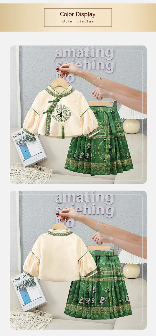 Conjunto Infantil Estilo Nacional - Falda Caballo Chino Dos Piezas - Image 13