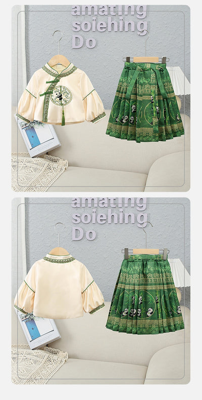 Conjunto Infantil Estilo Nacional - Falda Caballo Chino Dos Piezas - Image 18