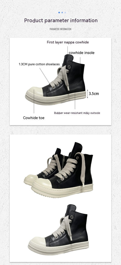 Botas Altas de Cuero Unisex - Sneakers Deportivos para Parejas Tallas Grandes - Image 9
