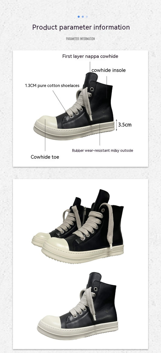 Botas Altas de Cuero Unisex - Sneakers Deportivos para Parejas Tallas Grandes - Image 9