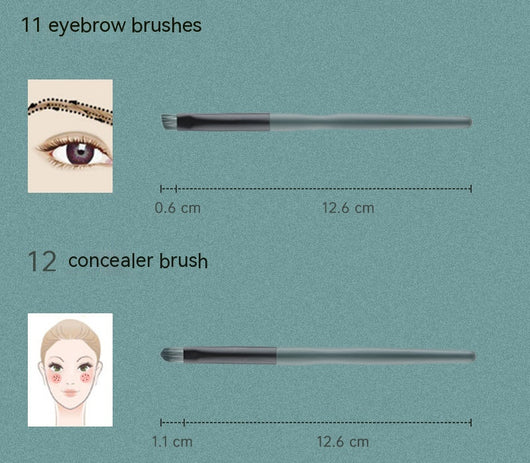 Set de 14 Brochas de Maquillaje Profesional Plátano - Image 10
