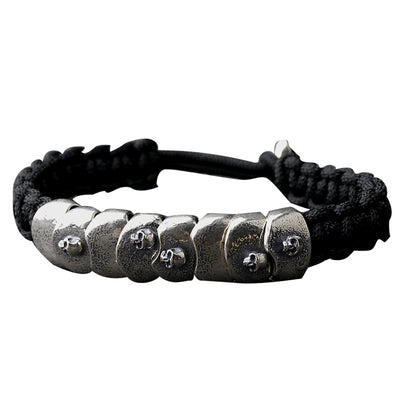 Pulsera Táctica de Paracord Plateado con Diseño Calavera - Image 14