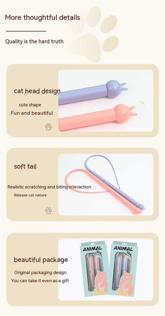Blue silicone replaceable cat playing rod, 77cm long, with a flexible tip for interactive pet play. - Image 15