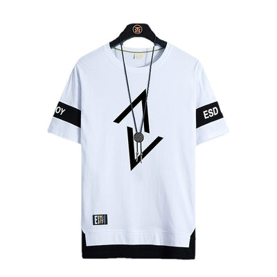 Playera Estampada de Dos Capas para Hombre - Cuello Redondo Casual de Verano - Image 11