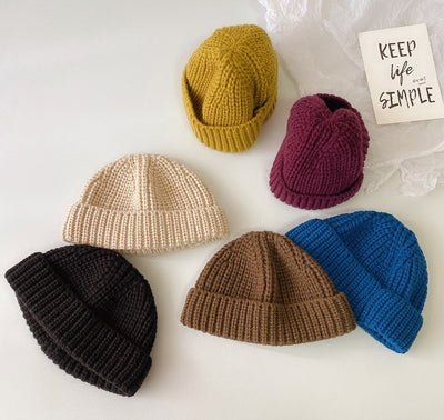 Gorro Infantil de Lana Tejida Otoño Invierno - Diseño Cáscara de Melón - Image 22
