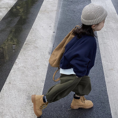 Gorro Infantil de Lana Tejida Otoño Invierno - Diseño Cáscara de Melón - Image 29