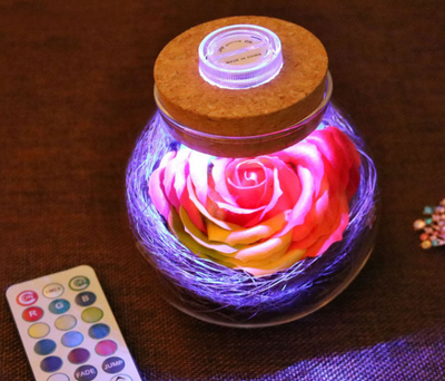 Botella de Deseos con Flores de Jabón Multicolor