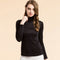 Blusa de Cuello Alto en Seda - Pullover Manga Larga para Mujer