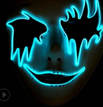 Máscara de Calavera LED Brillante con Alambre EL para Halloween - Image 9