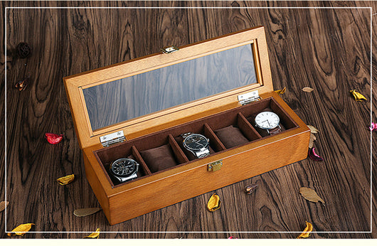 Caja Organizadora de Relojes en Madera Natural