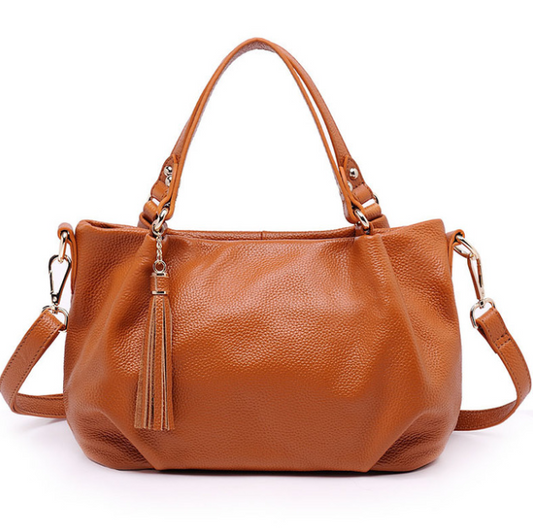 Bolso Bandolera de Cuero Genuino para Mujer - Diseño Diagonal Minimalista