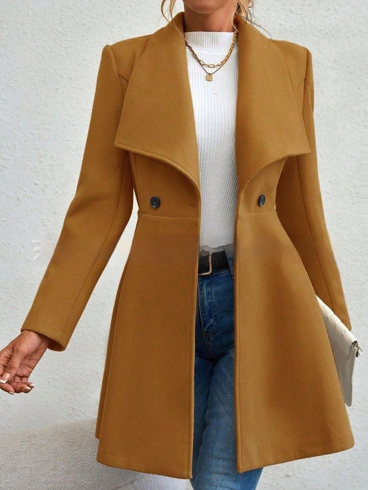 Abrigo Largo Ajustado con Solapa para Mujer - Image 7