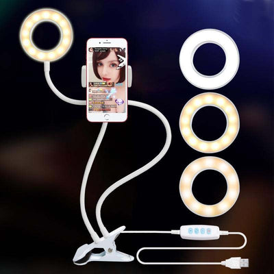 Aro de Luz LED para Selfies con Soporte Ajustable - Iluminación Profesional 8cm - Image 7