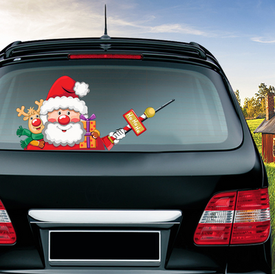 Pegatinas Navideñas Santa Claus para Parabrisas y Limpiaparabrisas - Image 2