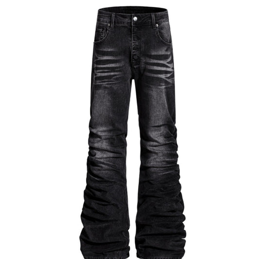 Jeans de Diseñador para Hombre con Pliegues Texturizados y Corte Premium
