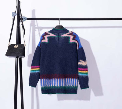 Cardigan Tejido Bicolor de Manga Larga - Estilo Relajado - Image 19