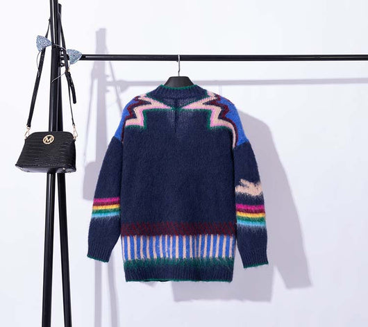 Cardigan Tejido Bicolor de Manga Larga - Estilo Relajado - Image 19