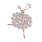 Elegant alloy brooch with diamonds new Blanco