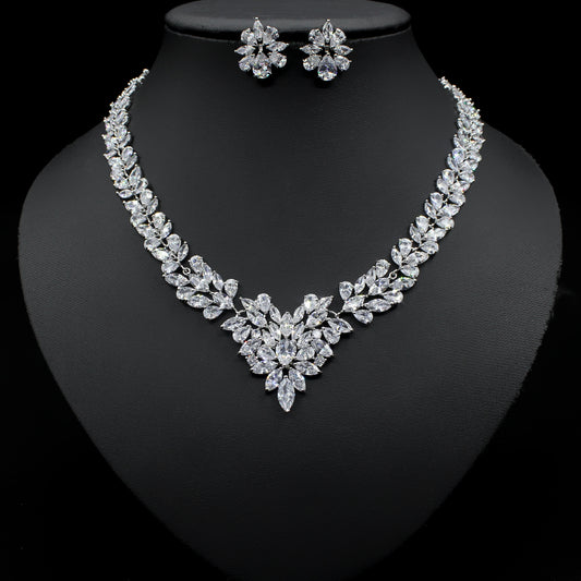 Aretes Ice Flower - Juego de Joyas Elegantes