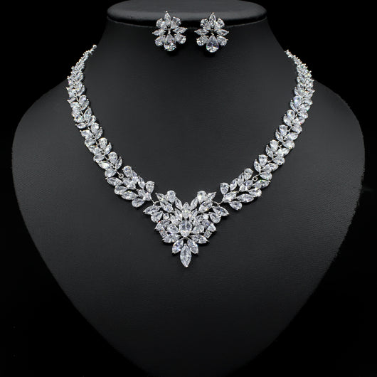 Aretes Ice Flower - Juego de Joyas Elegantes