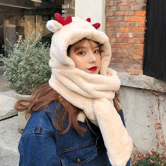 Gorro de Orejas Móviles con Bufanda de Oso para Otoño e Invierno - Image 3