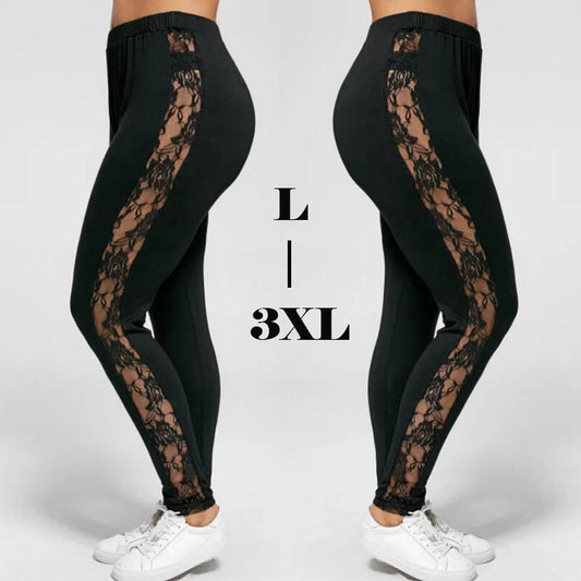 Leggins Tallas Grandes con Encaje Calado Sexy