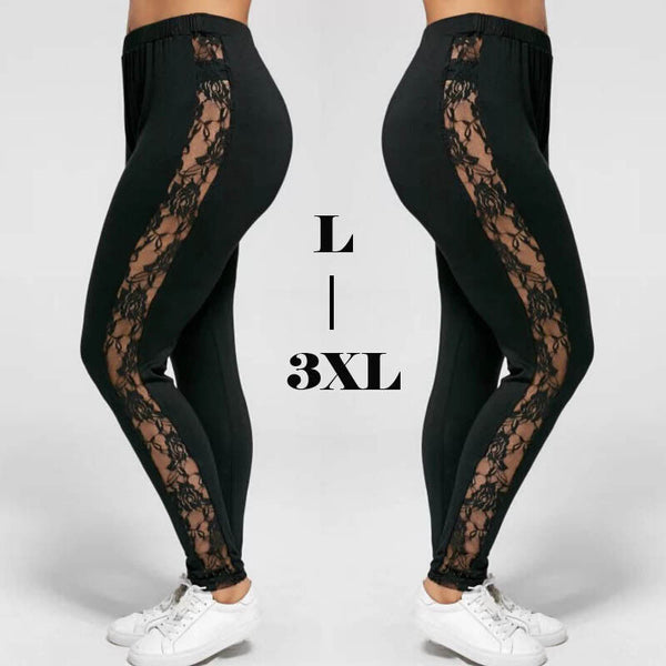 Leggins Tallas Grandes con Encaje Calado Sexy