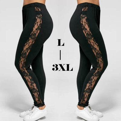 Leggins Tallas Grandes con Encaje Calado Sexy