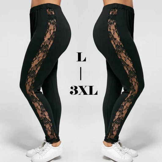 Leggins Tallas Grandes con Encaje Calado Sexy