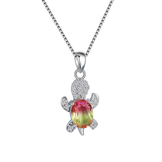 Collar de Tortuga con Turmalina Diamante Azul Verdoso - Image 13