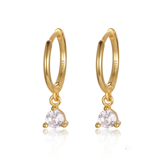 Aretes Minimalistas de Diamante Geométrico