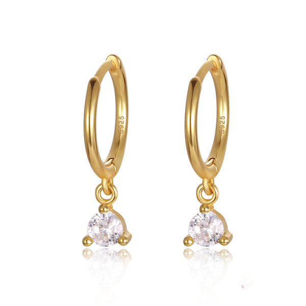 Aretes Minimalistas de Diamante Geométrico