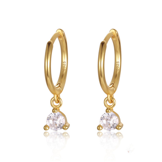 Aretes Minimalistas de Diamante Geométrico