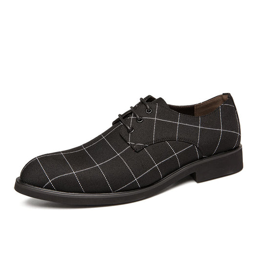 Zapatos de cuero casual con patrón cuadriculado y transpirabilidad - Image 14