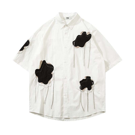Camisa de Manga Corta con Cuello Fruncido para Hombre - Image 10