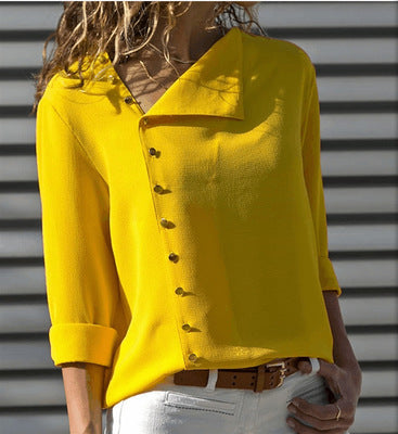 Blusa de Cuello Oblicuo Asimétrico con Manga Larga - Image 9