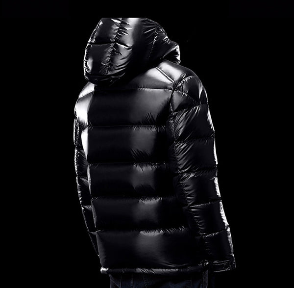 Chaqueta Acolchada de Plumas de Pato Blanco Cálido para Hombre