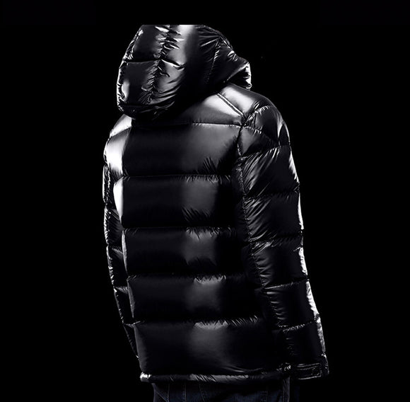 Chaqueta Acolchada de Plumas de Pato Blanco Cálido para Hombre
