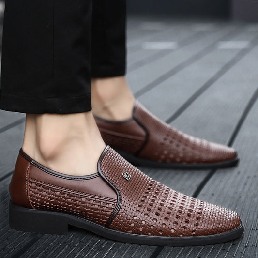 Zapatos de Cuero Hueco para Hombre Talla Grande - Calzado Empresarial Premium