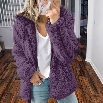 Chaqueta de Lana Casual con Capucha para Mujer - Image 9