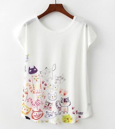 Playera para Mujer con Estampado Adorable de Gatos - Image 9