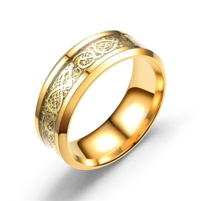 Anillos de Pareja con Dragón Dorado y Circón - Image 5