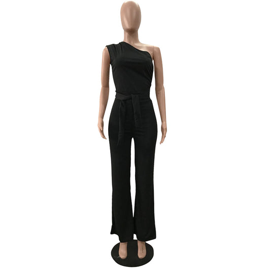 Jumpsuit con Hombros Inclinados Asimétrico - Image 15