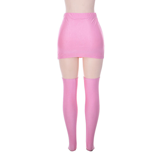 Conjunto Casual Falda Ajustada de Color Liso con Medias - Image 28